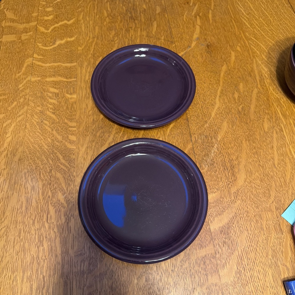 Pair Of Fiestaware Mulberry Purple 7" Salad Plates Excellent